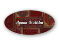 Customized Wooden Couple Name Plate – 12x6 Inch Oval