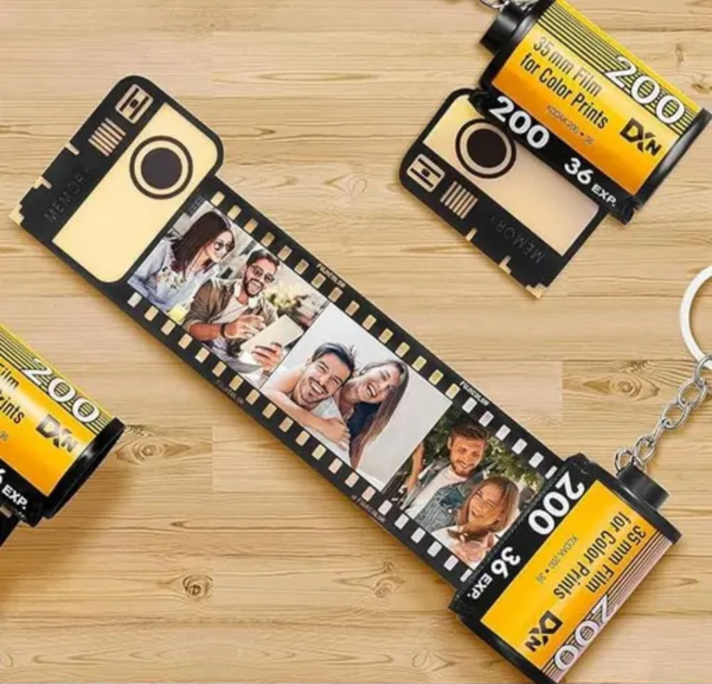 Customized Unique Antique Film Roll Key Chain With 6 Your Photos