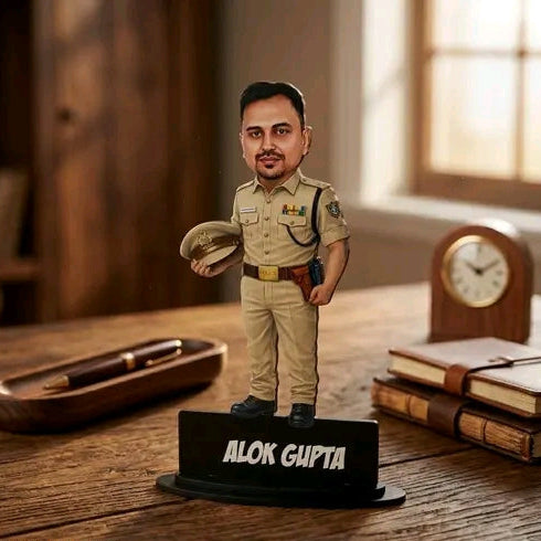 Police table top desk standee with name and face personalized