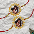 Rakhi is customized with a photo pack of 2