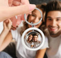 Customized Double Sided Phtoto Metal Keychain With Your Photos (Round shape)