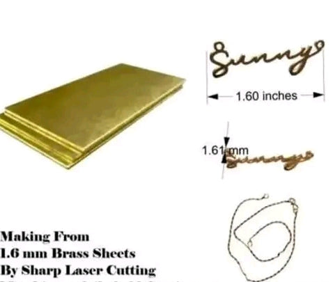 Gold plated pendant customised with name