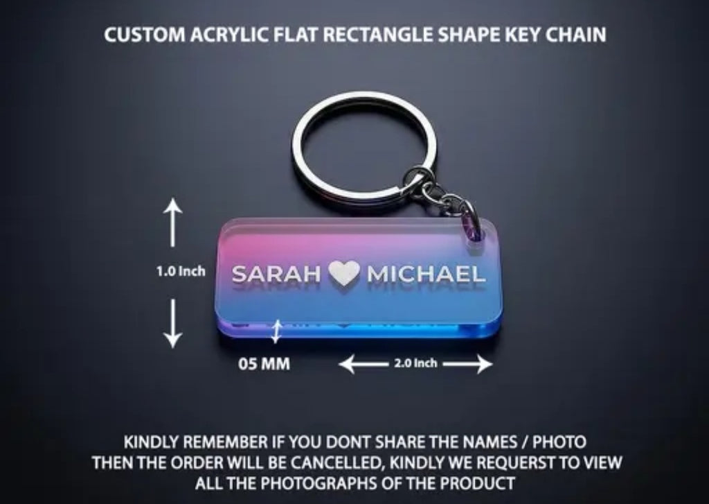 Custom Acrylic Rectangle Key Chain