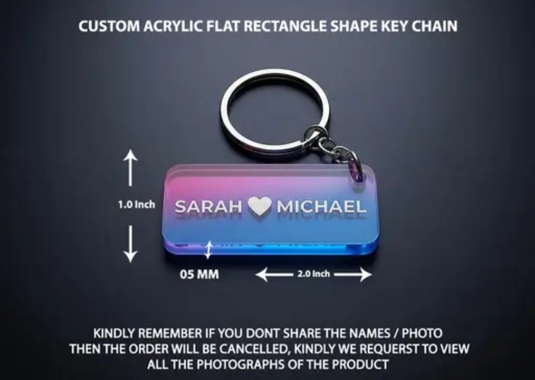 Custom Acrylic Rectangle Key Chain