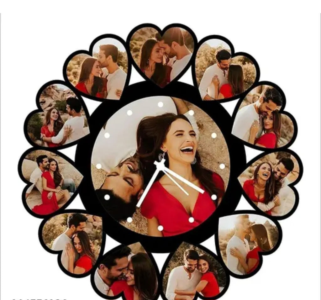 Personalized Gifts Wall Clock Heart Shape