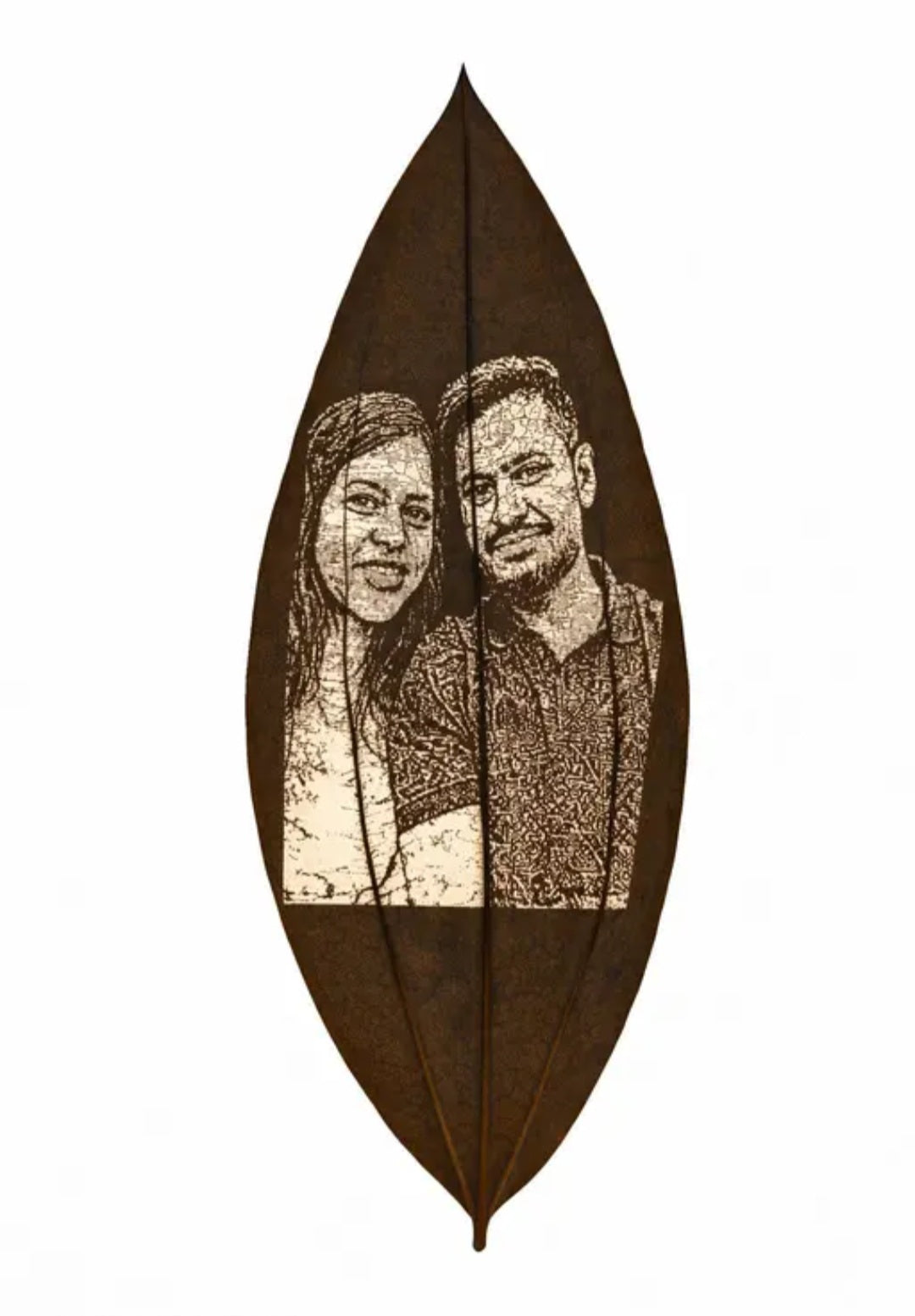 Personalized Photo on Leaf Gift for Couple