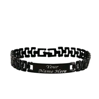Personalized SILVER-Plated Name Engraved Bracelet for Men & Women