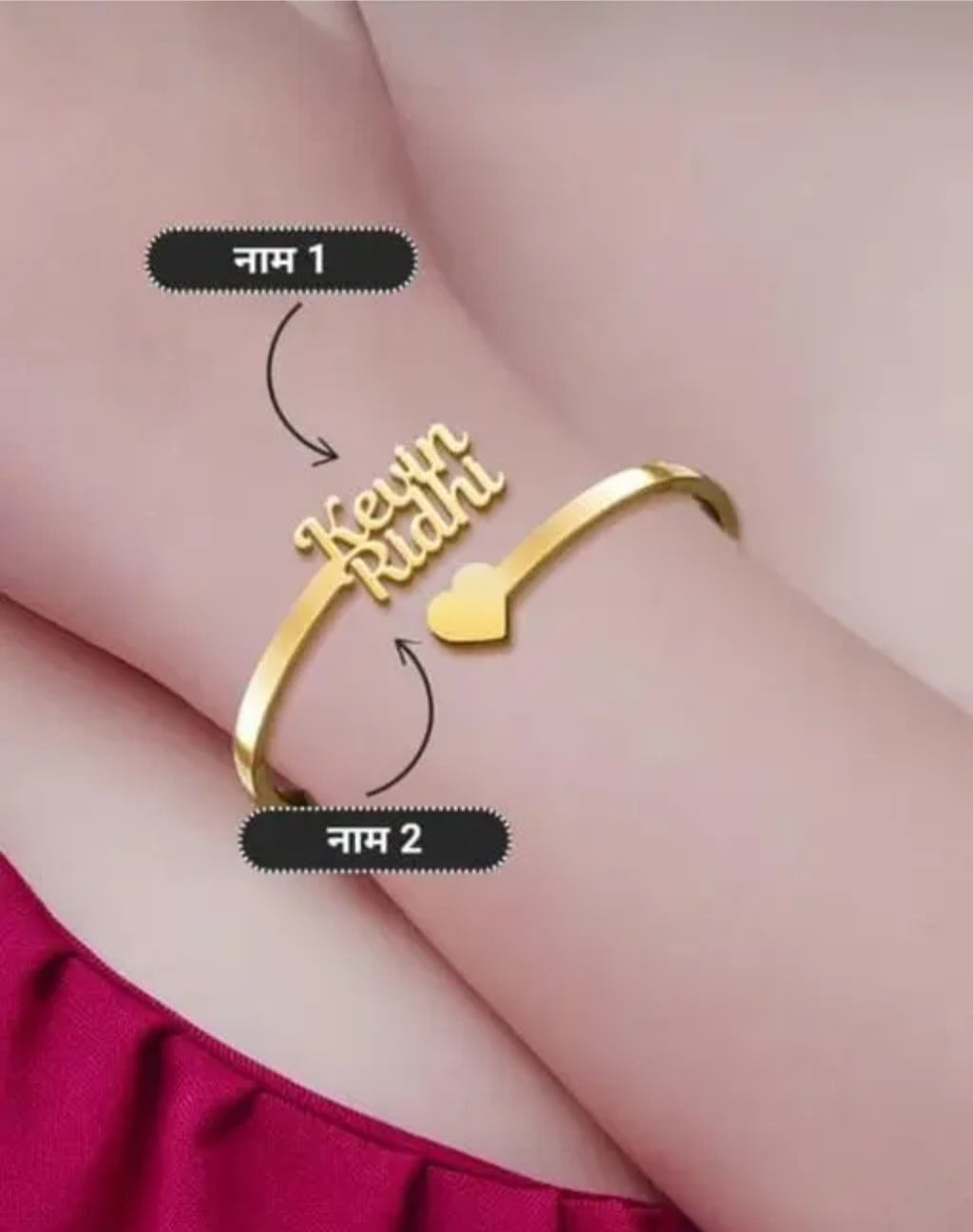 Personalized Name Heart Bracelet With Ur Name Or Love One Name With Gold Plating