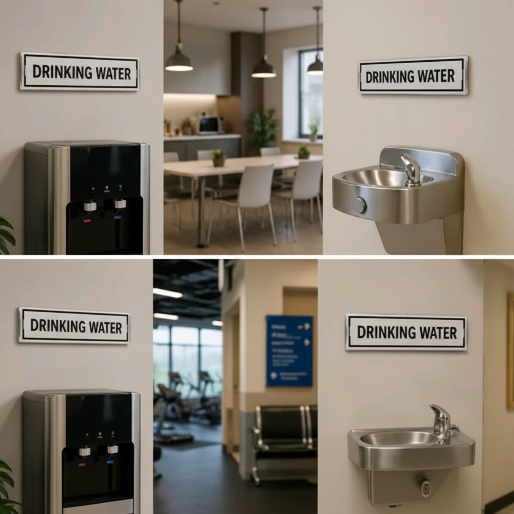 Premium Drinking Water Sign Board Acrylic | Waterproof & Durable Office &  12x4 Inch ( Pre-printed )