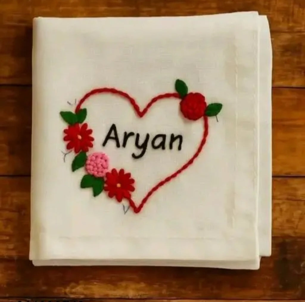EMBROIDERED CUSTOMISED HANDKERCHIEF