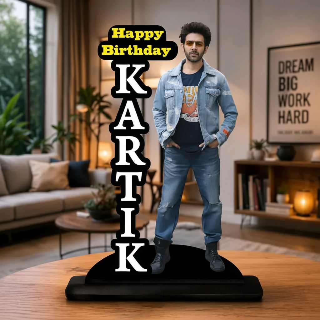 Personalized Wooden Photo Cutout Stand with Name