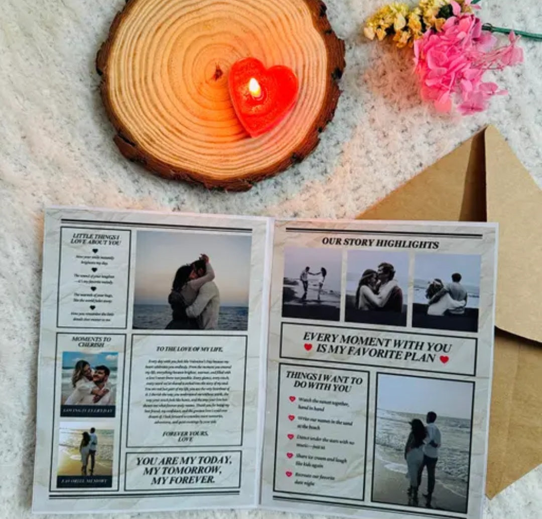 Magazine style greeting card