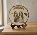 Handcrafted Wooden Photo Slab with Stand