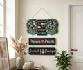 Customized Wooden Name Plate for Home Entrance - Personalized "Welcome to Our Sweet Home" Hanging Decor with Peacock Design