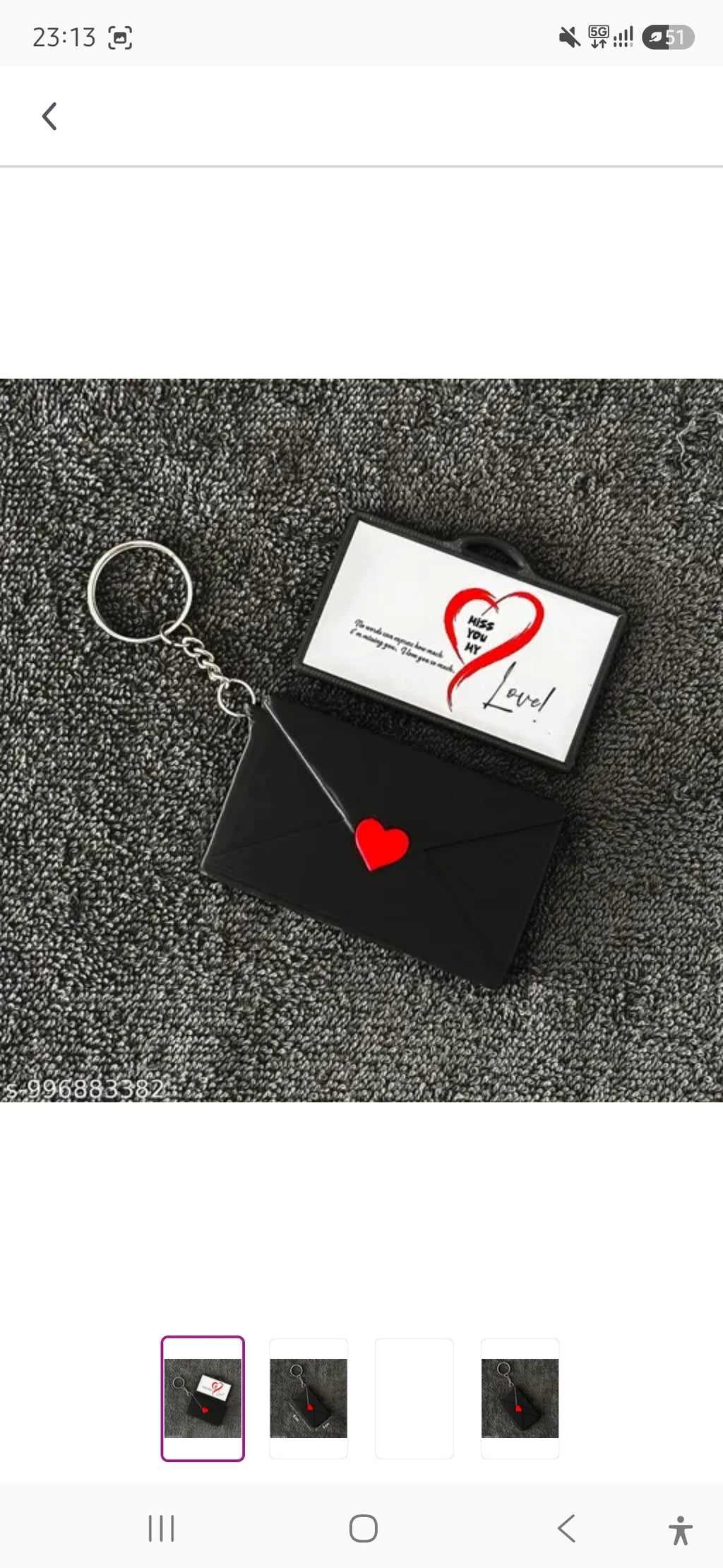 Cute Envelope Heart Keychain