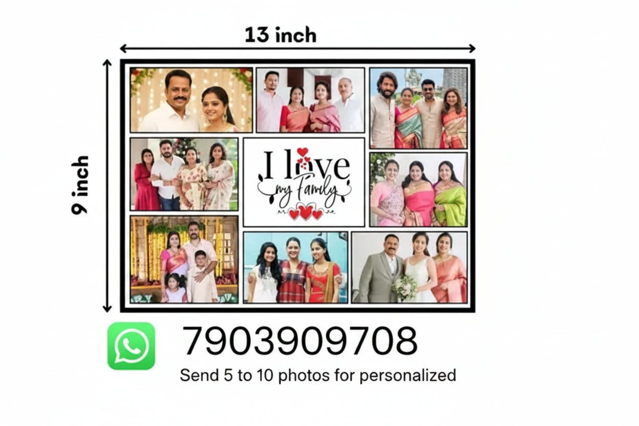 Photo frame with your 5 to 10 photos personalized or as you want
