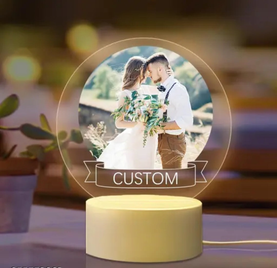 Customizable Photo LED Night Light, Personalized Acrylic Lamp, USB Powered, Ideal for Couples, Anniversaries & Birthdays, Perfect Bedroom Reading Companion, Lamp for Bedroom