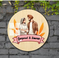 Customized Wooden Couple Name Plate – 8 Inch Round