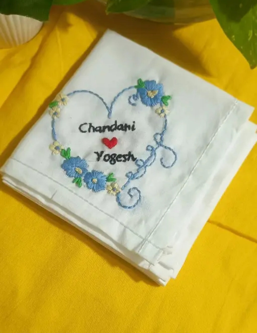 EMBROIDERED CUSTOMISED HANDKERCHIEF