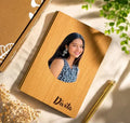 Customized Wooden Cover Notebook with Photo & Name Print
