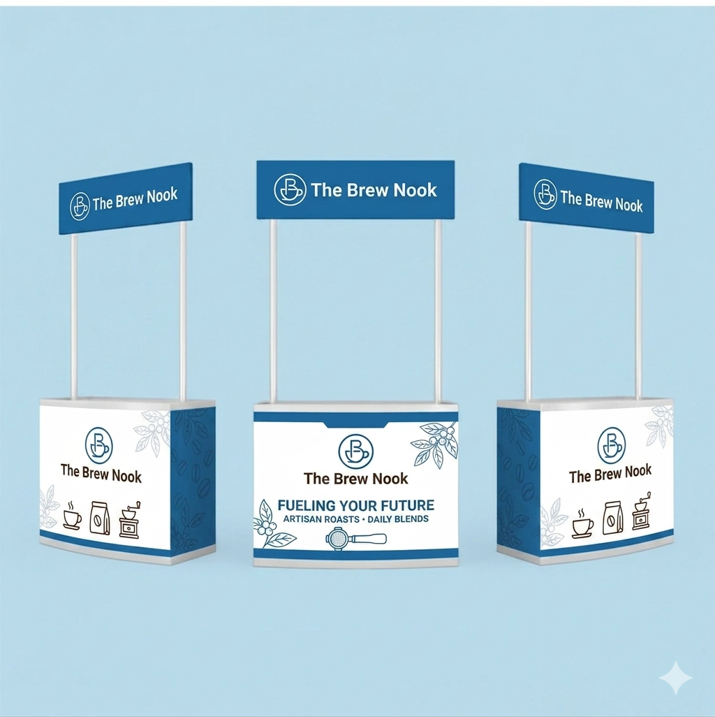 Mini shop tent or multipurpose counter for stalls bank display