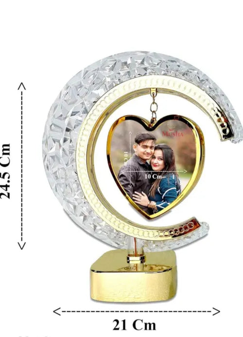 Crystal Half Moon Hanging Led Round Shape Frame Home Decor