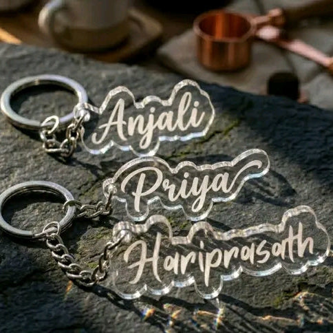 Personalized acrylic Name key chain custom engraved durable