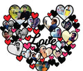 Large Heart-Shaped Multi-Photo Collage Frame with "Love" Cutout