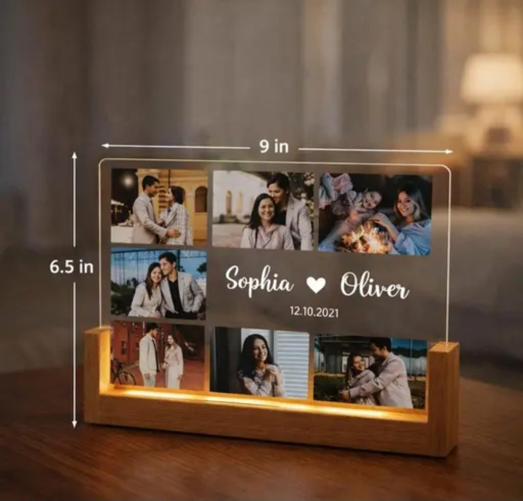 Customized Photo Led Light With Adapter Frame for Couples