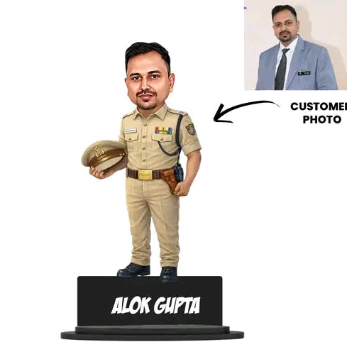 Police table top desk standee with name and face personalized
