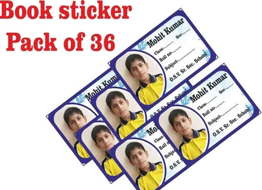 Customized Name Slip, Label Sticker, Naming Slip with Kids Picture & Name for School Book & Copy (Customised)