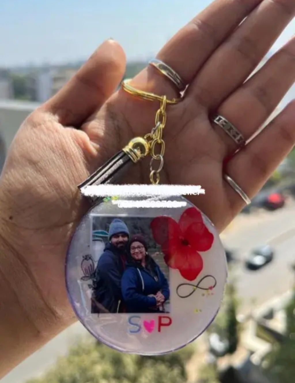 Resin custom Photo Keychain