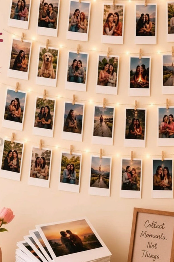 Promotional image of kuka photo prints with decorative elements and text on a wall.