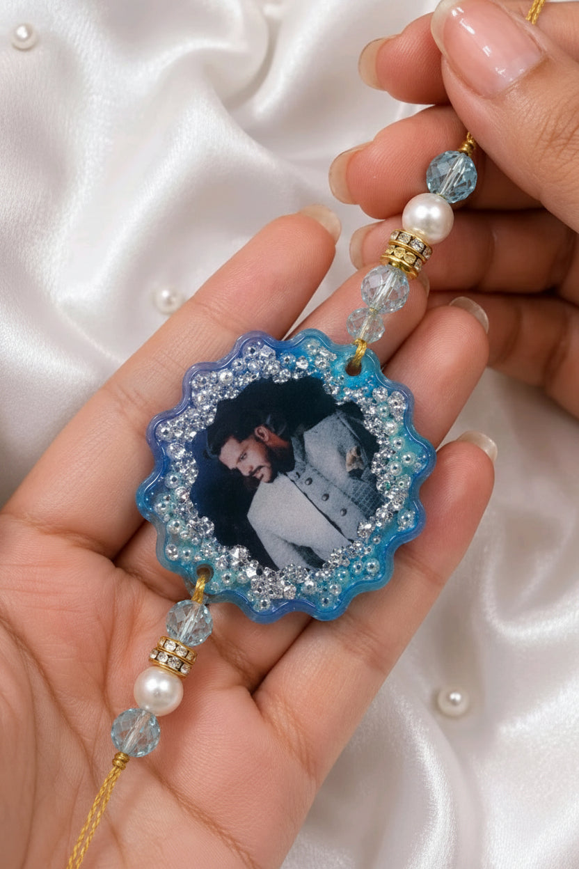 Customized Photo Resin Rakhi for Brother | Personalized Picture Rakhi | Handmade Raksha Bandhan Gift
