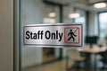 Staff Only Sign Sticker Restricted Area Label  Authorized Personnel Only Sign  Employees Only Door Sticker Staff Access Sign Self Adhesive Staff Only Stickers for Door (Pre-printed)
