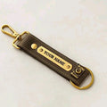 Personalized Name Keychain  Customized Leather Key Ring for Gifting