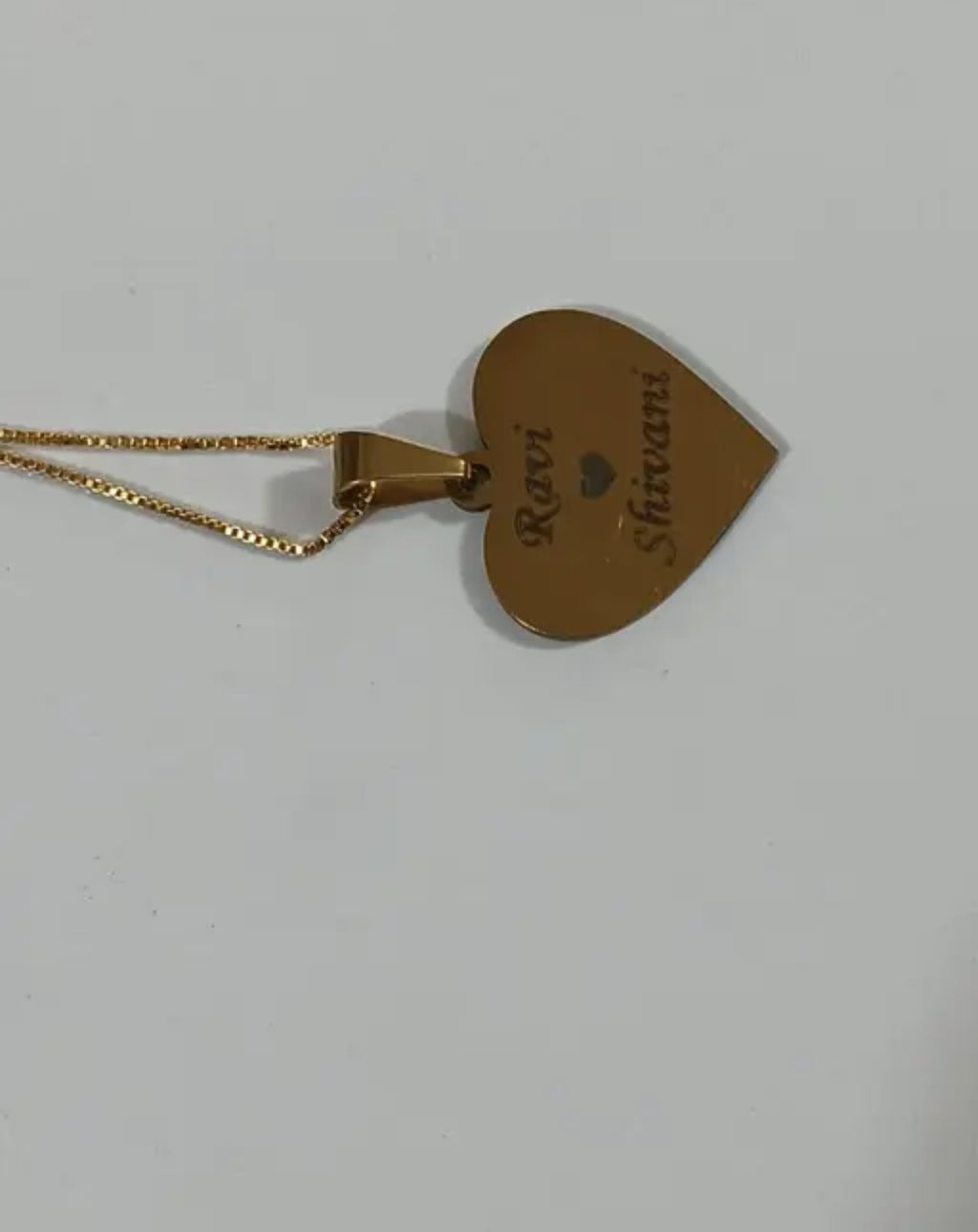 Customised heart shape eye pendant with name or photo