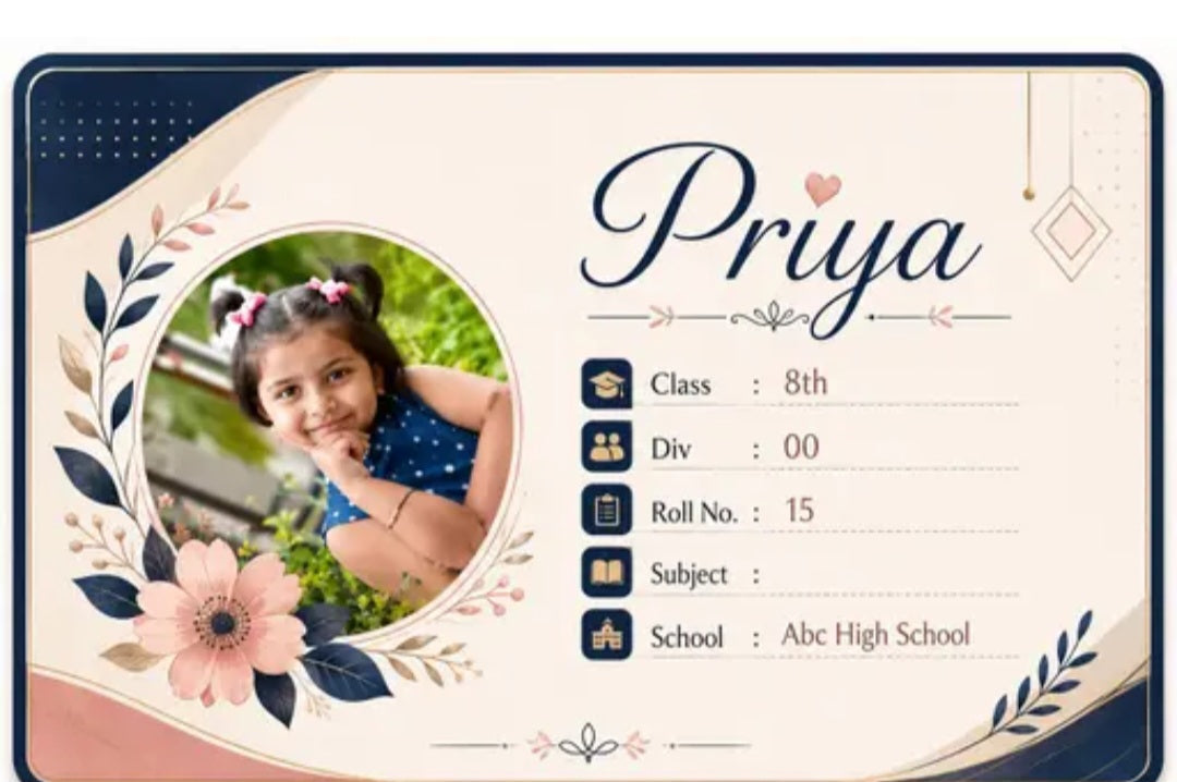Customized Student Information Sticker