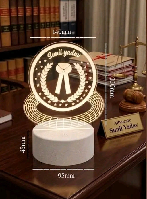Personalized Advocate 3D LED Lamp | Customized Lawyer Name Desk Light | Premium Gift for Advocates, Judges & Law Students