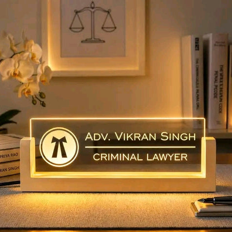 Profession name board with lighting doctor/ advocate/ ca / company logo any logo name