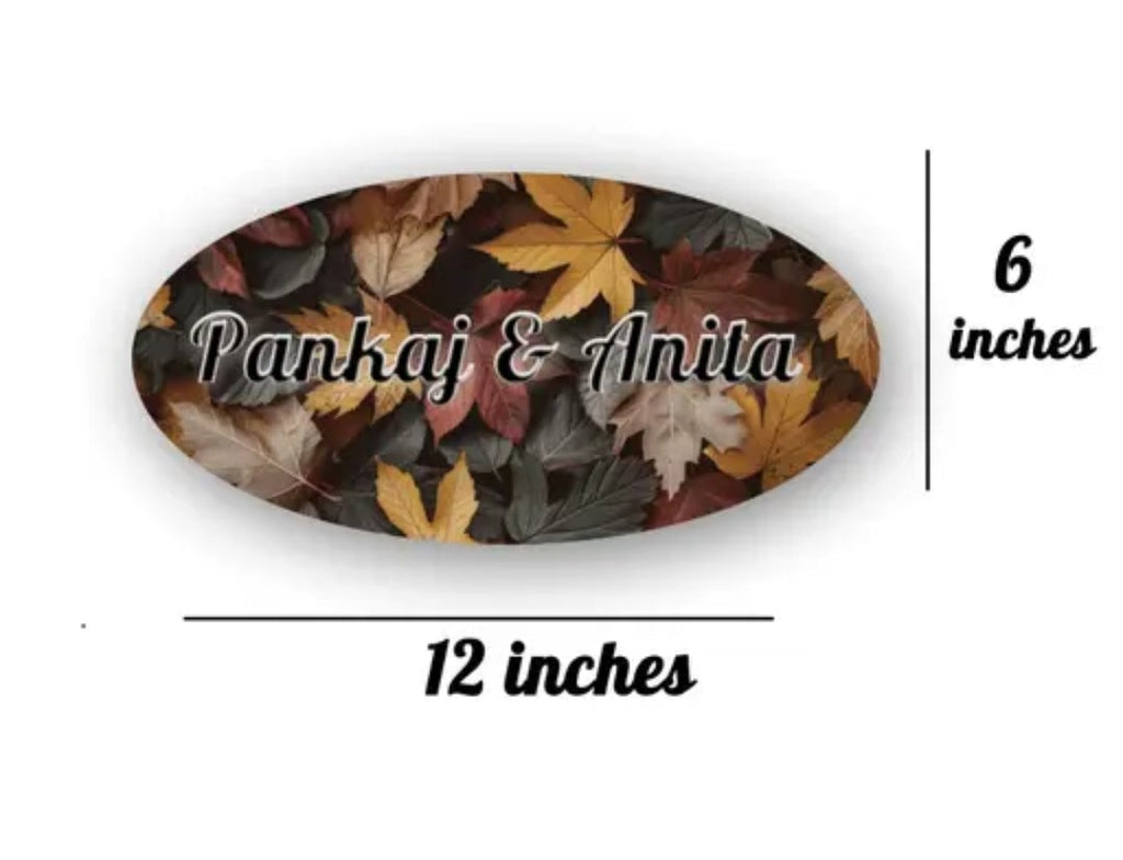 Customized Wooden Couple Name Plate – 12x6 Inch Oval Personalized
