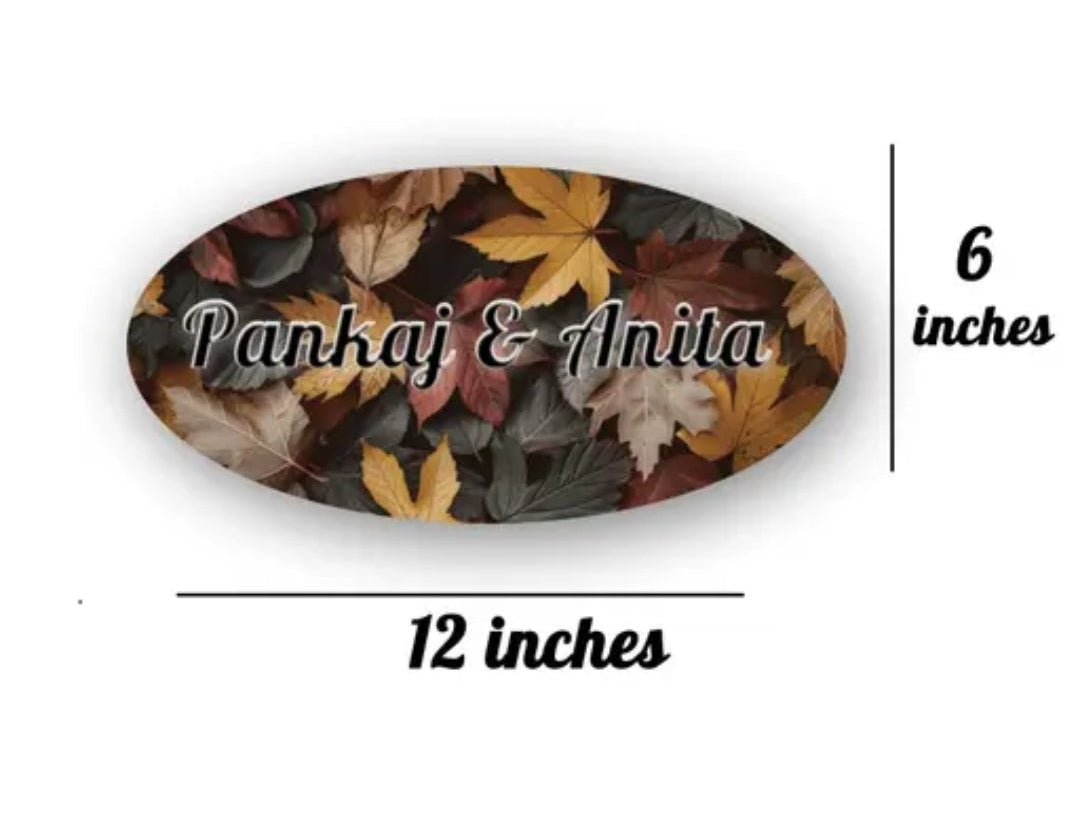 Customized Wooden Couple Name Plate – 12x6 Inch Oval Personalized
