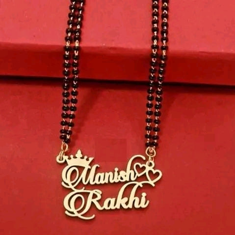 Mangalsutra is customised with the name of couples