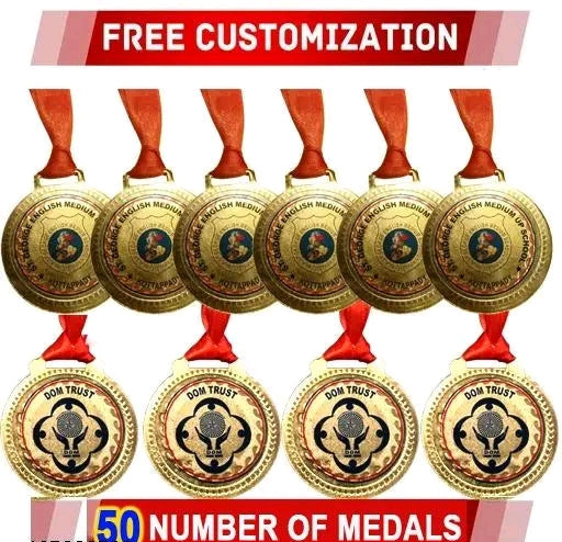 50 Medals Personalized with ribbons
