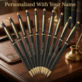 Metal Matte Black Slim Ball pens Custom name engraving Pens 10 pcs For official corporate gifts to employee's