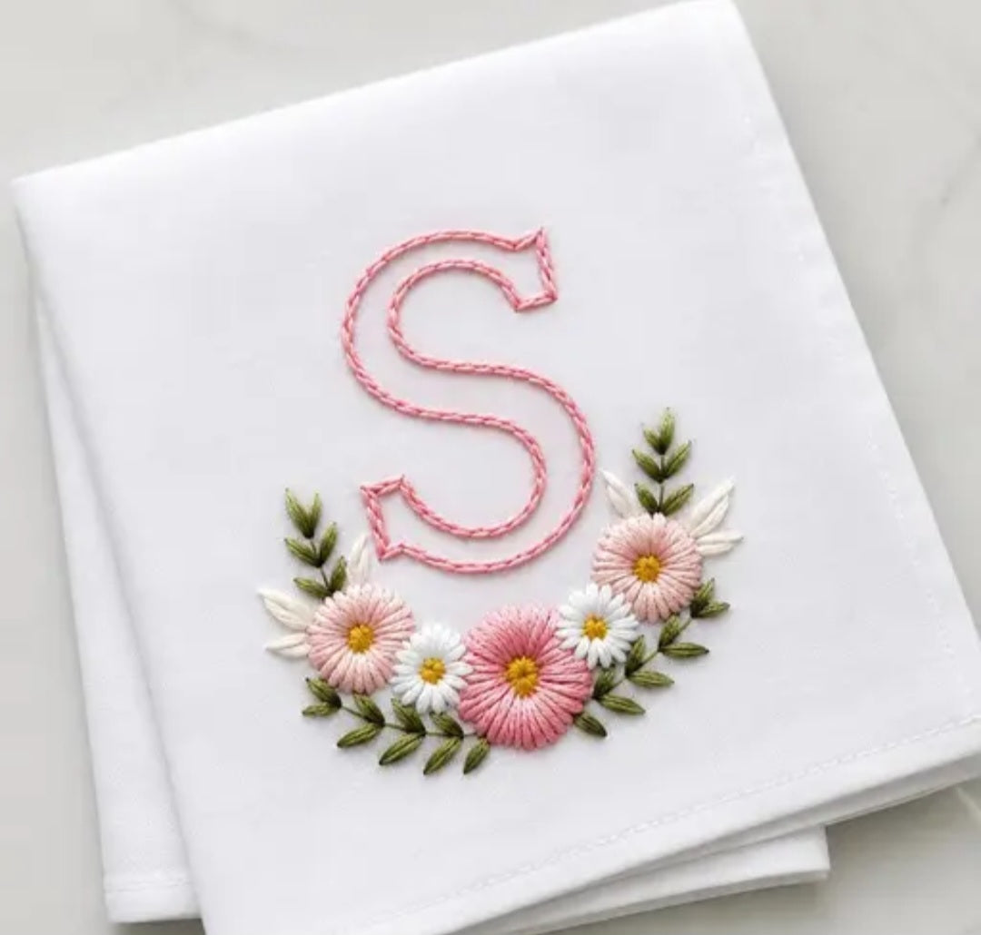 SOFT COTTON NAME PRINT WITH FLOWER HANKERCHIEF FOR MEN AND WOMEN
